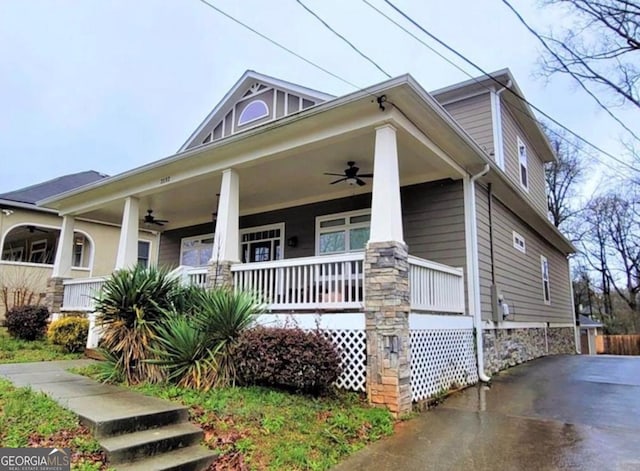 2132 Memorial Dr SE, Atlanta, GA 30317 - view of front of house with ceiling fan and covered porch