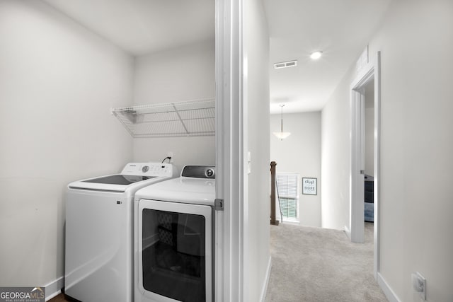 838 Maduro Way, Mcdonough, GA 30253 - washroom with washing machine and dryer and carpet flooring