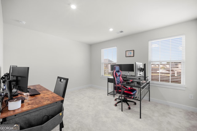 838 Maduro Way, Mcdonough, GA 30253 - carpeted office featuring baseboards and recessed lighting