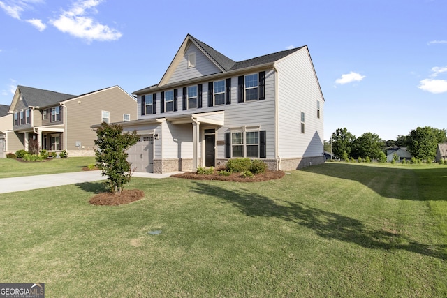 838 Maduro Way, Mcdonough, GA 30253 - view of front of house with driveway, a front lawn, and brick siding