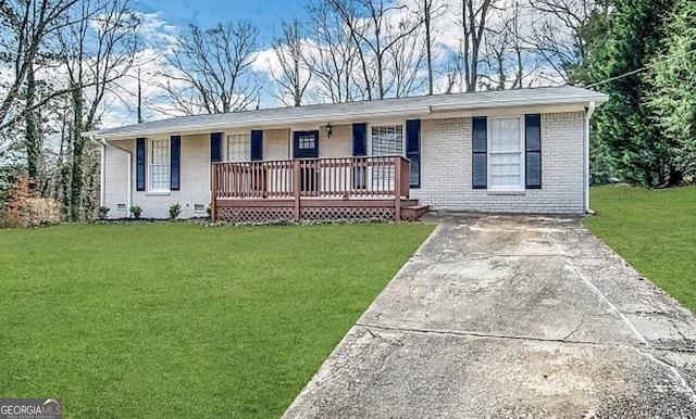 5219 Maple Valley Rd SW, Mableton, GA 30126 - single story home with a porch, a front yard, concrete driveway, and brick siding
