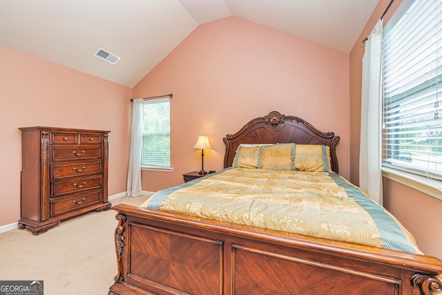 139 Village Park Dr, Newnan, GA 30265 - bedroom with lofted ceiling and light colored carpet