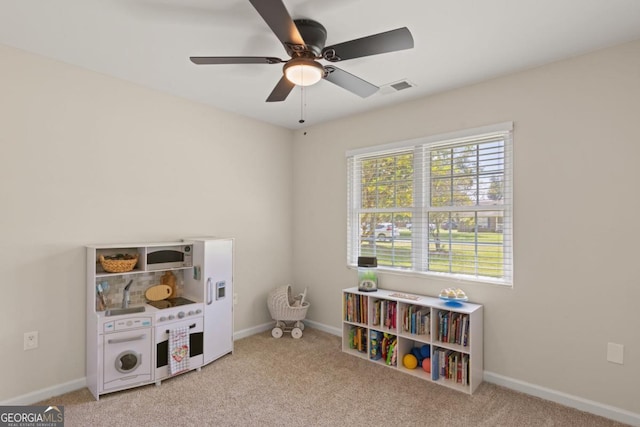109 Principal Way, Guyton, GA 31312 - game room featuring a ceiling fan, carpet, and baseboards