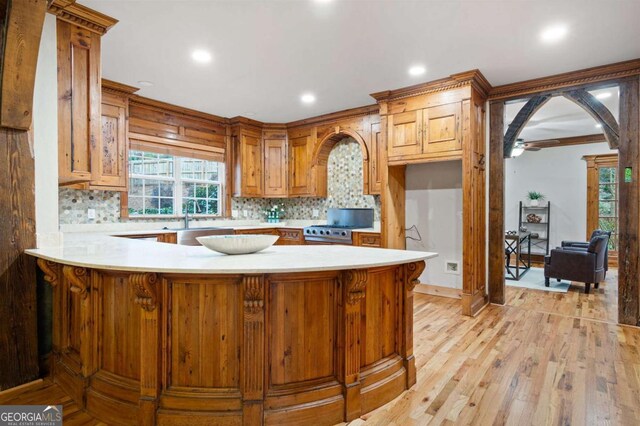 355 Clark Creek Pass, Acworth, GA 30102 - office with ceiling fan, baseboards, light wood finished floors, and ornamental molding