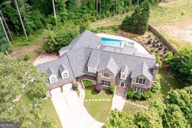 355 Clark Creek Pass, Acworth, GA 30102 - view from above of property featuring a pool