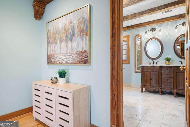 355 Clark Creek Pass, Acworth, GA 30102 - sitting room featuring vaulted ceiling, wood finished floors, and baseboards