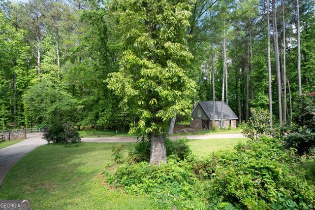 355 Clark Creek Pass, Acworth, GA 30102 - view of yard with a playground and a view of trees