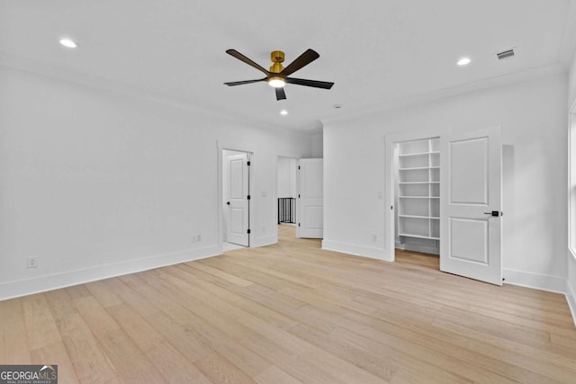400 Auburn Rd, Auburn, GA 30011 - unfurnished bedroom with light wood-style flooring, a spacious closet, baseboards, recessed lighting, and ceiling fan
