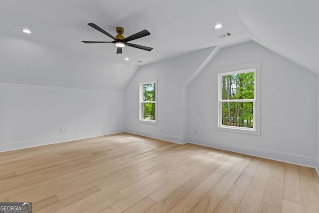 400 Auburn Rd, Auburn, GA 30011 - bonus room with lofted ceiling, light wood-style floors, baseboards, recessed lighting, and a ceiling fan