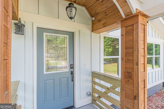 3275 Dodson Dr, East Point, GA 30344 - view of exterior entry featuring board and batten siding
