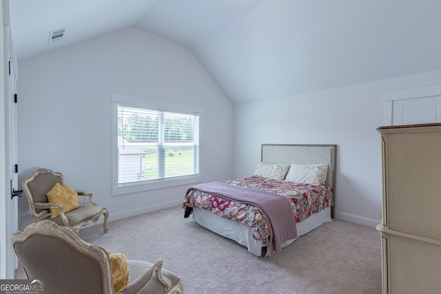 295 Graceton Farms Dr, Senoia, GA 30276 - bedroom with lofted ceiling and light colored carpet