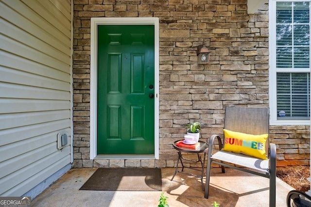 3350 Serenade Ct, Alpharetta, GA 30004 - property entrance featuring stone siding