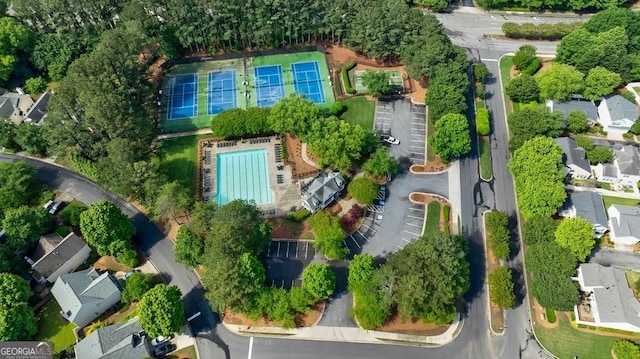 3350 Serenade Ct, Alpharetta, GA 30004 - aerial overview of property's location with a pool area
