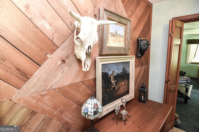 detailed view of wood walls