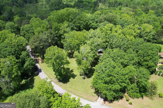 bird's eye view of a heavily wooded area