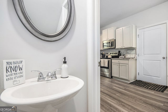 278 Lambert Overlook Cir, Carrollton, GA 30117 - bathroom featuring a sink and wood finished floors