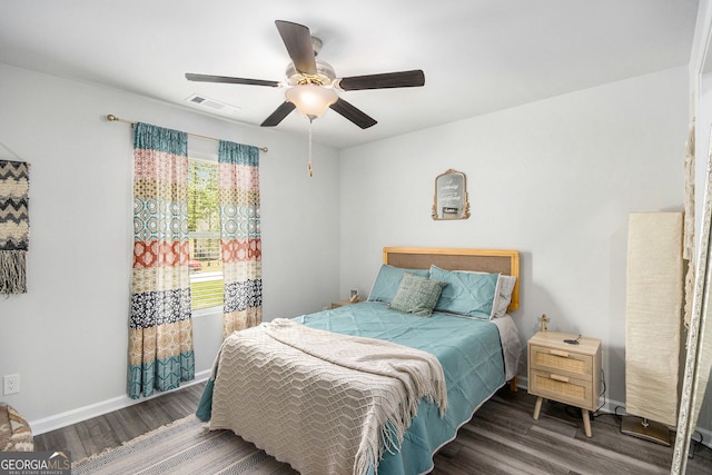 278 Lambert Overlook Cir, Carrollton, GA 30117 - bedroom featuring wood finished floors, ceiling fan, and baseboards