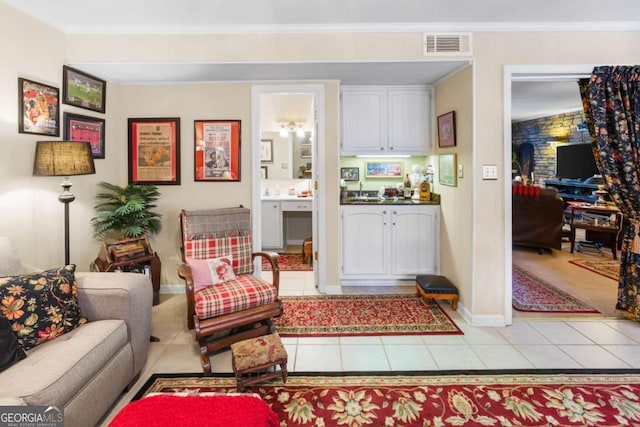 7 Stratford Dr, Athens, GA 30605 - living area with light tile patterned floors, ornamental molding, and baseboards