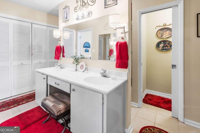 7 Stratford Dr, Athens, GA 30605 - full bathroom featuring tile patterned flooring, baseboards, a closet, and double vanity