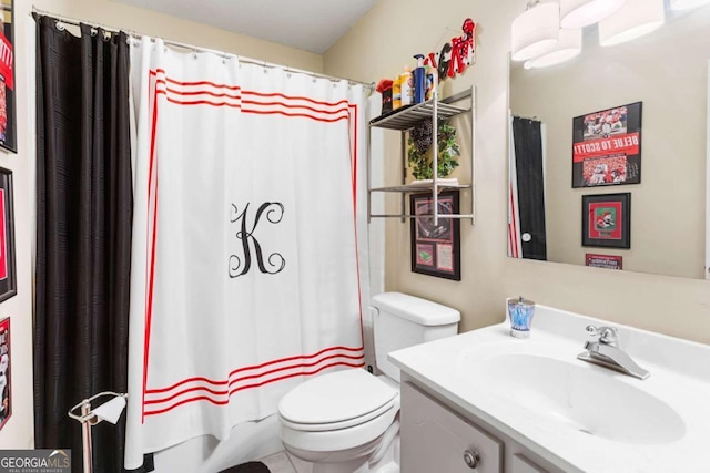 7 Stratford Dr, Athens, GA 30605 - full bathroom with toilet, vanity, and a shower with shower curtain