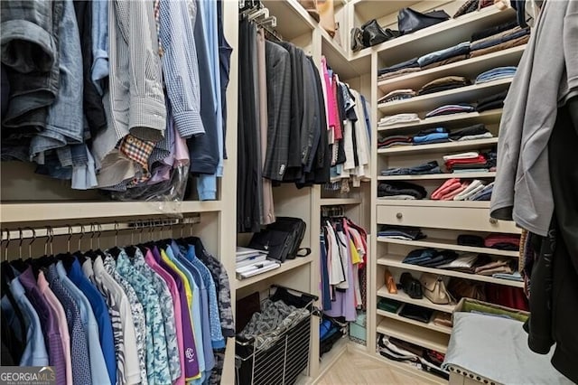 view of walk in closet
