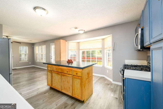 3730 Warriors Path, Decatur, GA 30034 - kitchen featuring appliances with stainless steel finishes, a textured ceiling, light wood finished floors, baseboards, and healthy amount of natural light