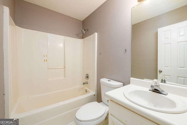 3730 Warriors Path, Decatur, GA 30034 - full bathroom featuring toilet, a textured ceiling, vanity, and shower / bath combination
