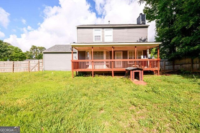 3730 Warriors Path, Decatur, GA 30034 - back of property featuring a chimney and a wooden deck