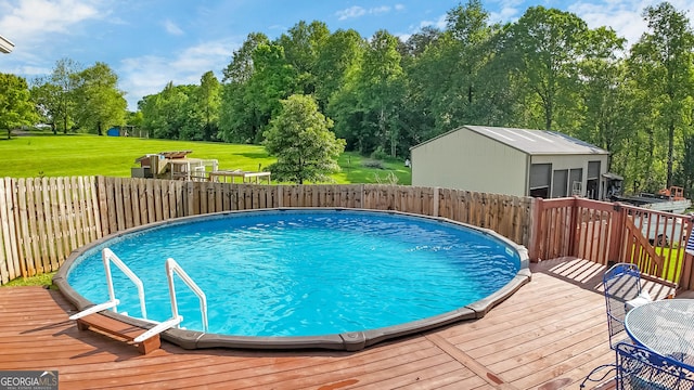 739 Rockford Creek Rd, Clarkesville, GA 30523 - view of pool featuring a wooden deck and view of wooded area