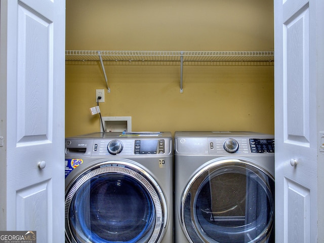 2326 Nicole Dr, Hampton, GA 30228 - washroom featuring washing machine and dryer