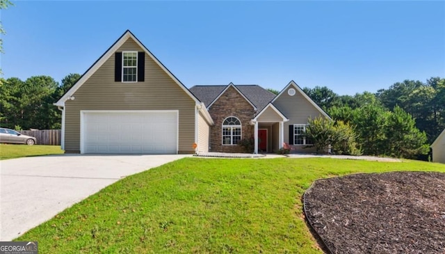 traditional home with a front yard and driveway