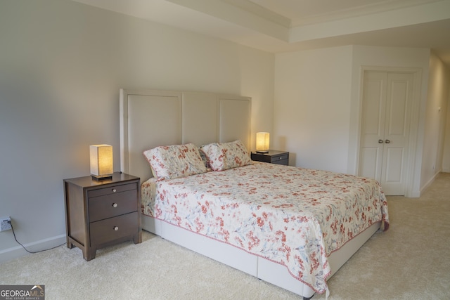4448 Tacoma Trce, Suwanee, GA 30024 - bedroom with light colored carpet, baseboards, and crown molding
