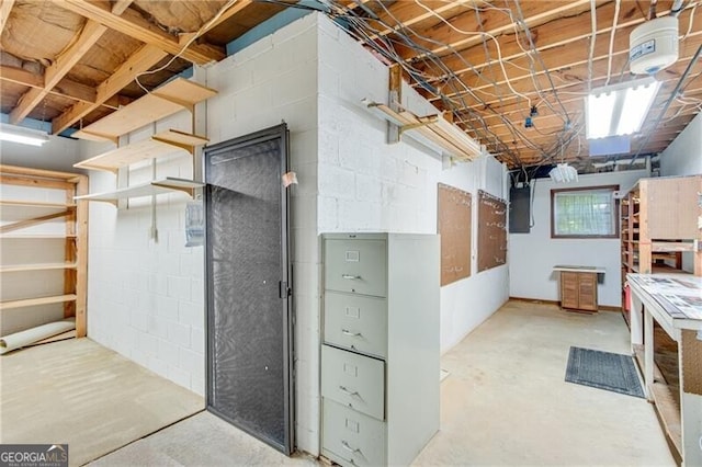 1471 Robinhood Trl, Gainesville, GA 30501 - unfinished basement with concrete block wall and electric panel