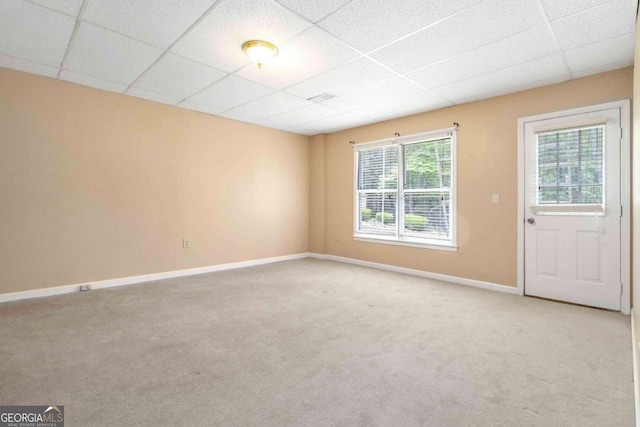 4002 Turnstone Dr NW, Kennesaw, GA 30152 - spare room featuring a drop ceiling, carpet floors, and baseboards