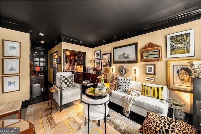 1421 Peachtree St NE Unit 203, Atlanta, GA 30309 - sitting room with crown molding