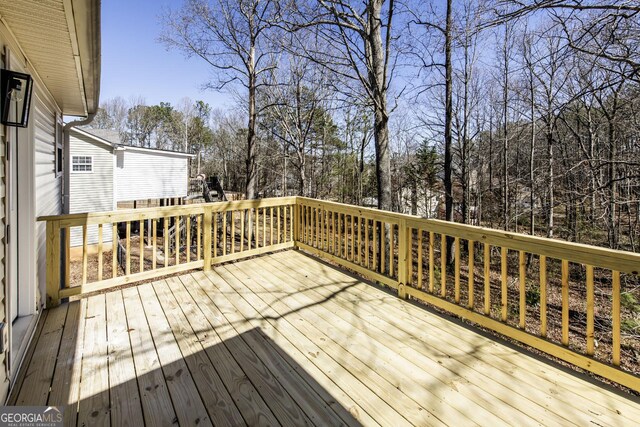 2192 Stenger Rd, Douglasville, GA 30135 - deck with view of wooded area