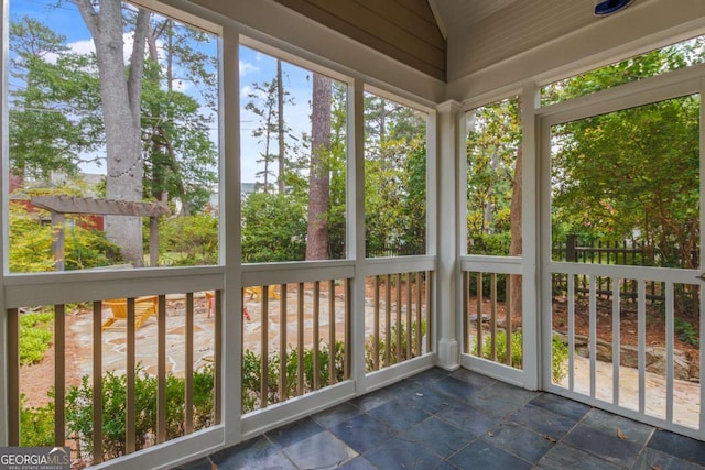 2217 Virginia Pl NE, Atlanta, GA 30305 - unfurnished sunroom featuring stone finish flooring