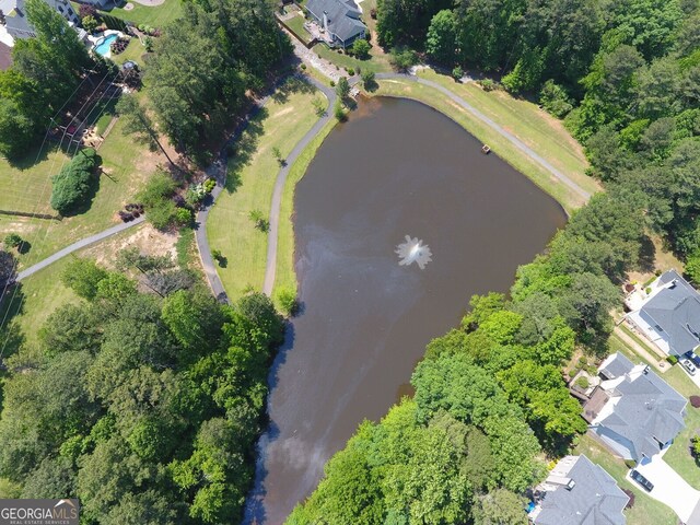 5034 Kingsbridge Pass, Powder Springs, GA 30127 - aerial view of property and surrounding area with a nearby body of water and nearby suburban area