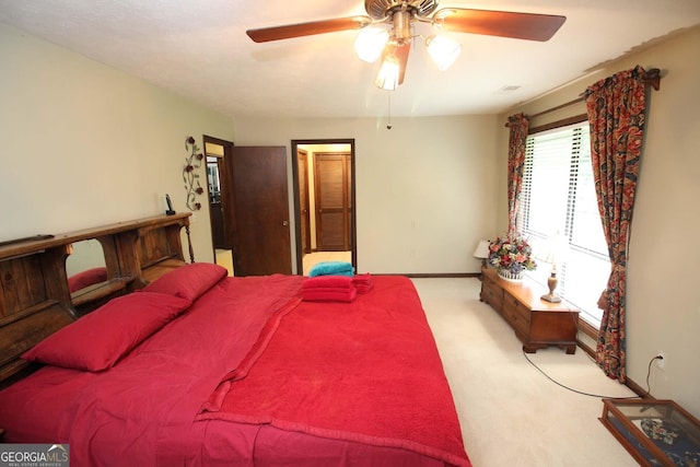 3353 Greenfield Dr, Marietta, GA 30068 - bedroom with light colored carpet, baseboards, and ceiling fan