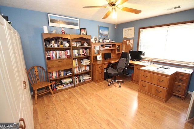 3353 Greenfield Dr, Marietta, GA 30068 - office space featuring light wood-style flooring and a ceiling fan