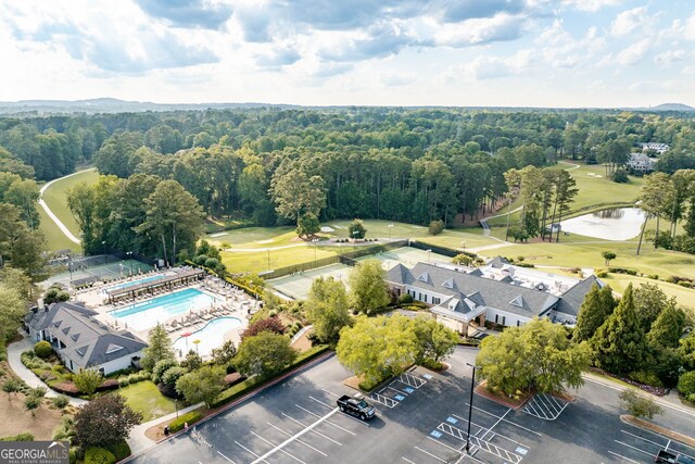 3353 Greenfield Dr, Marietta, GA 30068 - bird's eye view of a nearby body of water and a pool