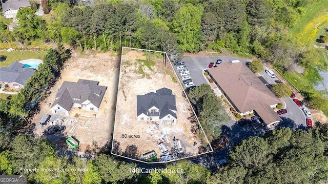 140 Cambridge Ct, Calhoun, GA 30701 - aerial overview of property's location featuring property parcel outlined
