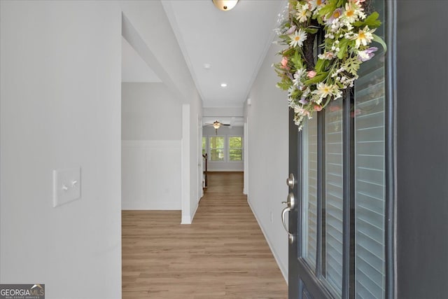 116 Daffodil Lndg, Dallas, GA 30132 - entrance foyer with light wood finished floors, wainscoting, and a ceiling fan