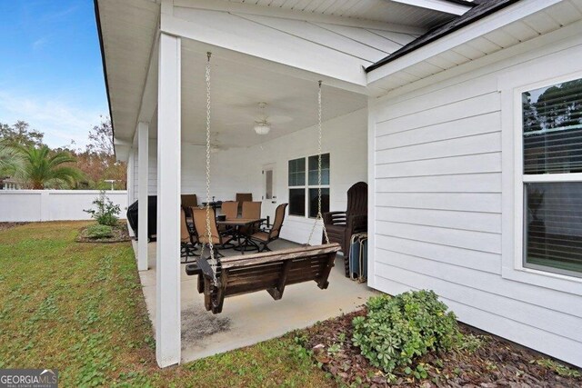 233 Isabella Way, Jesup, GA 31546 - view of patio / terrace with ceiling fan and outdoor dining space