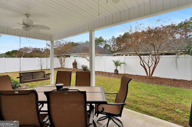 233 Isabella Way, Jesup, GA 31546 - view of patio / terrace featuring ceiling fan and outdoor dining space