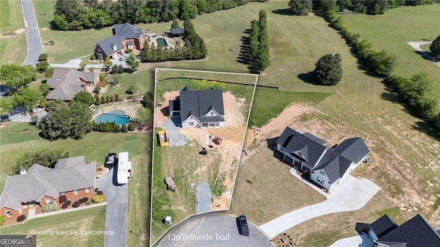 126 Telluride Trl NE, Calhoun, GA 30701 - aerial overview of property's location with nearby suburban area