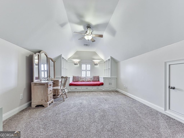 414 Candler Trl, Canton, GA 30115 - carpeted bedroom featuring vaulted ceiling and a ceiling fan