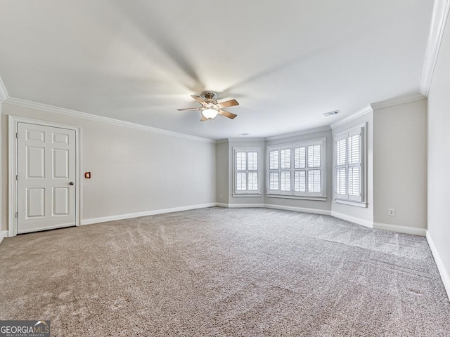 414 Candler Trl, Canton, GA 30115 - carpeted empty room featuring ornamental molding and ceiling fan