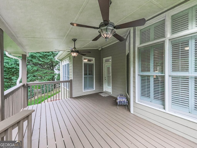 414 Candler Trl, Canton, GA 30115 - wooden deck featuring a ceiling fan