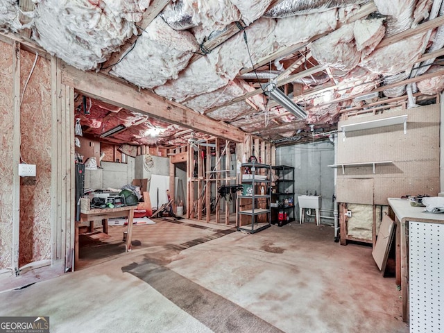 414 Candler Trl, Canton, GA 30115 - unfinished below grade area with a sink